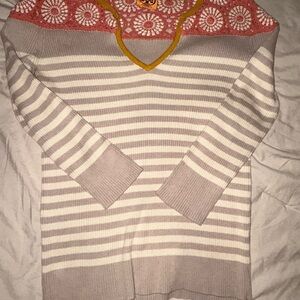 Tory Burch V-Neck Sweater in Classic Navy